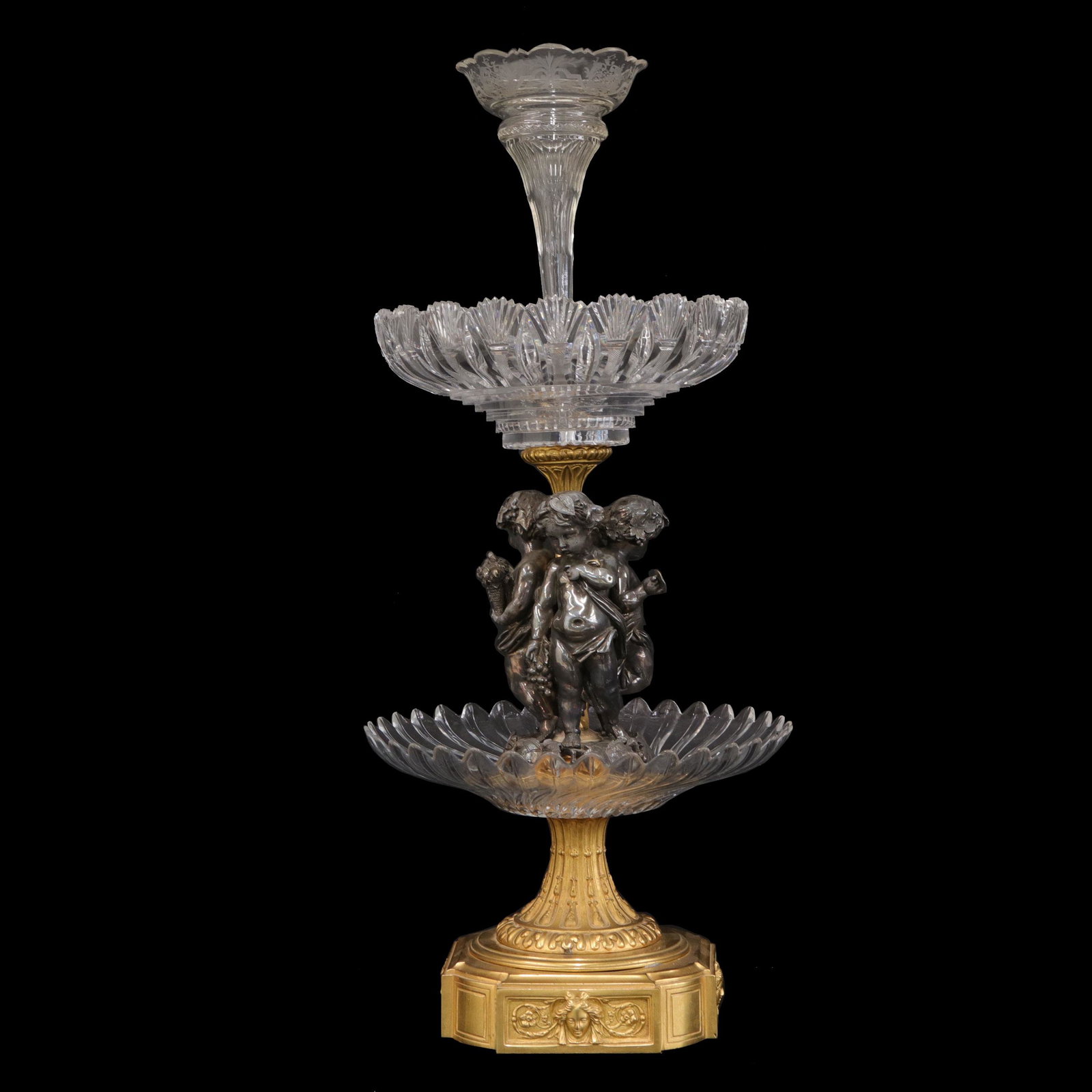 19th C. French Crystal and Bronze Epergne (1 of 5)