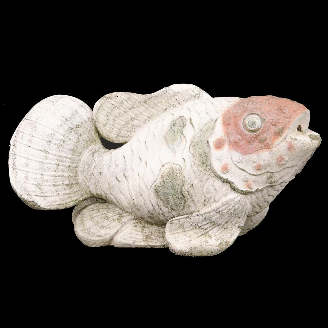 Cast Stone Coy Fish Fountain with Red and Green Highlights (1 of 3)