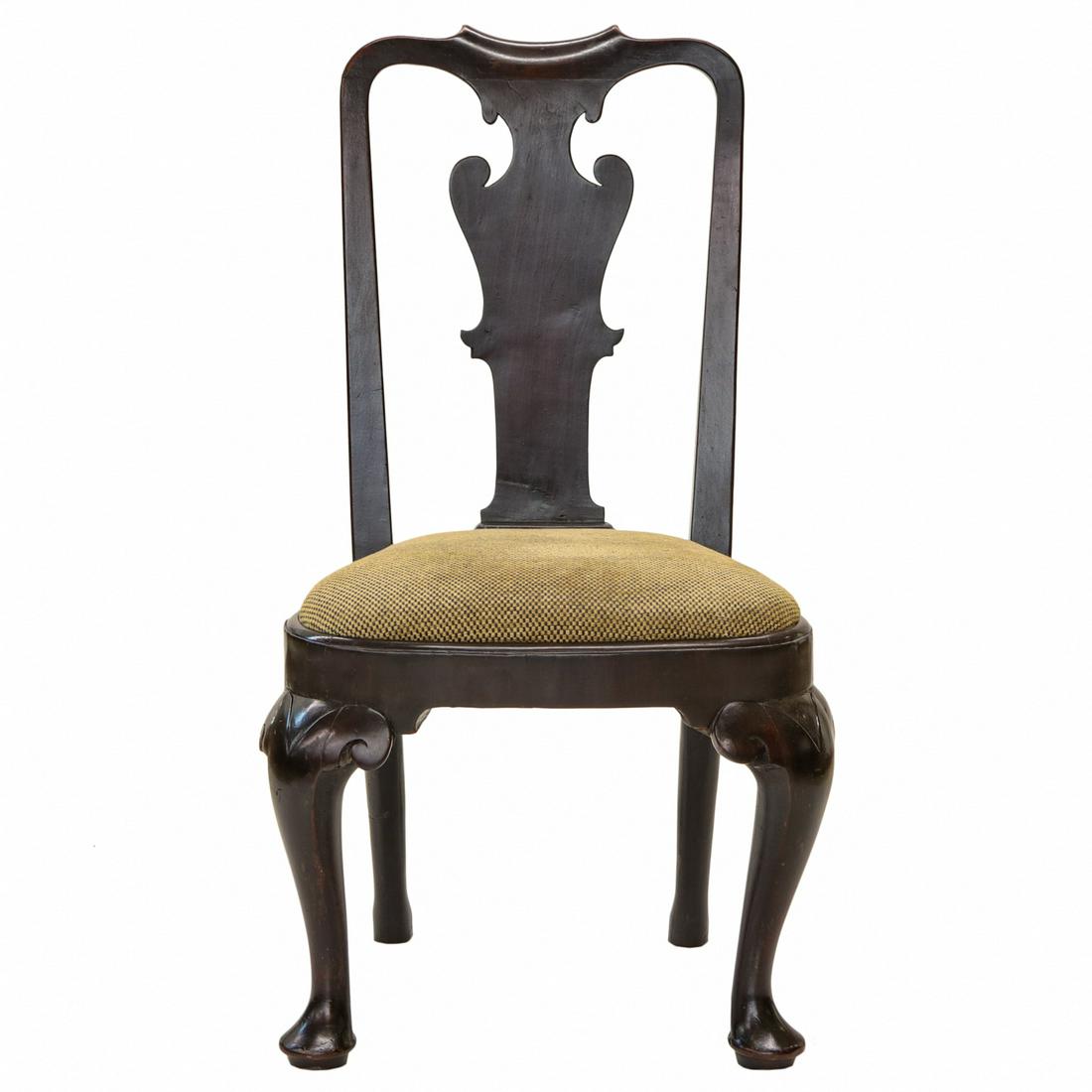 19th C. Mahogany Side Chair with Shaped Splat Back (1 of 5)