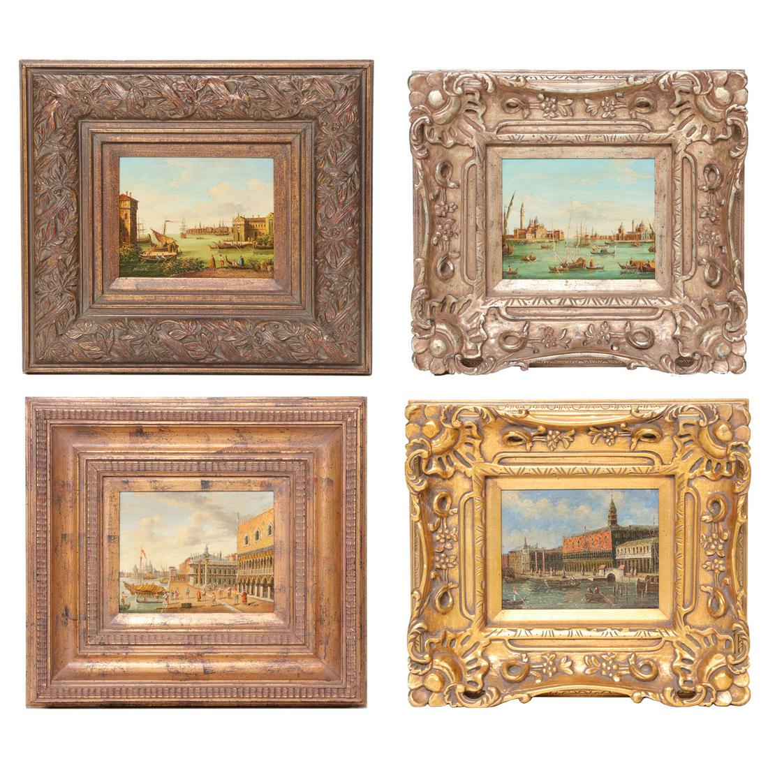 Venetian Landscapes, Group of Four, Oil on Boards (1 of 9)