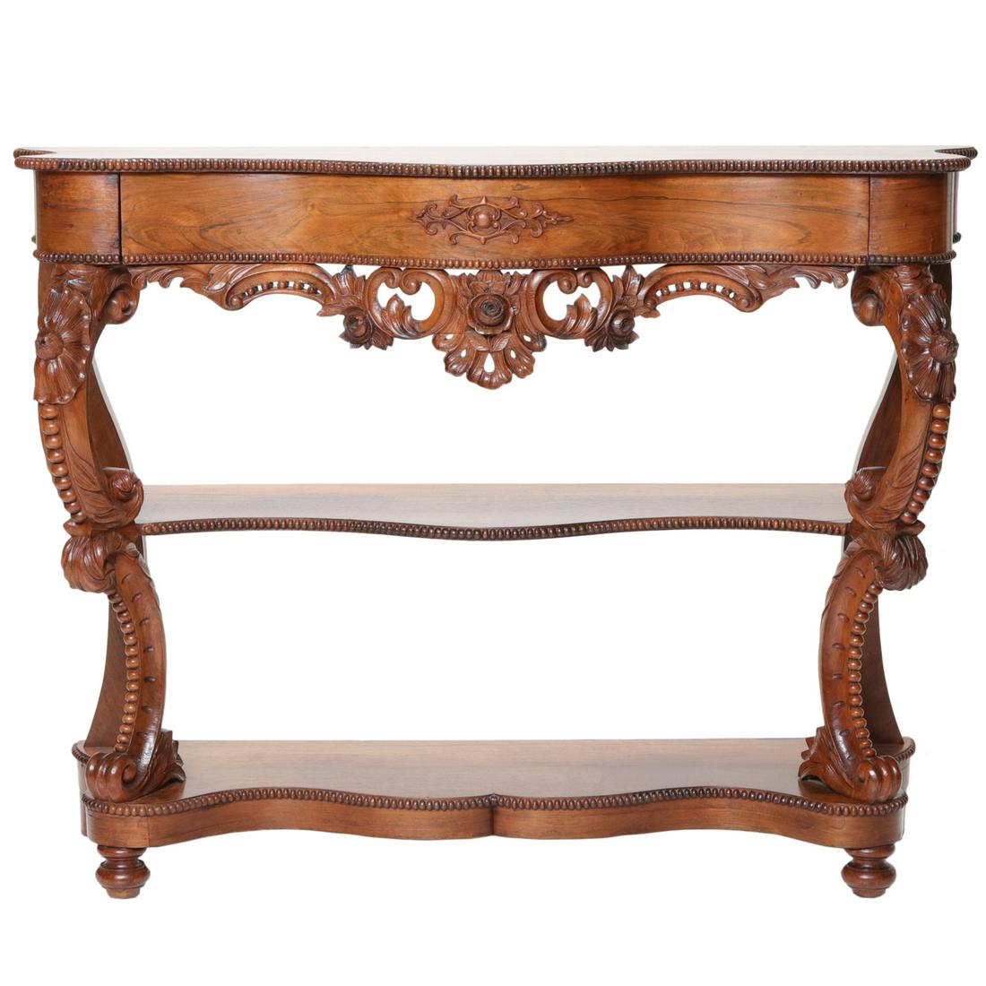 19th C. Victorian Rosewood Console Table (1 of 8)