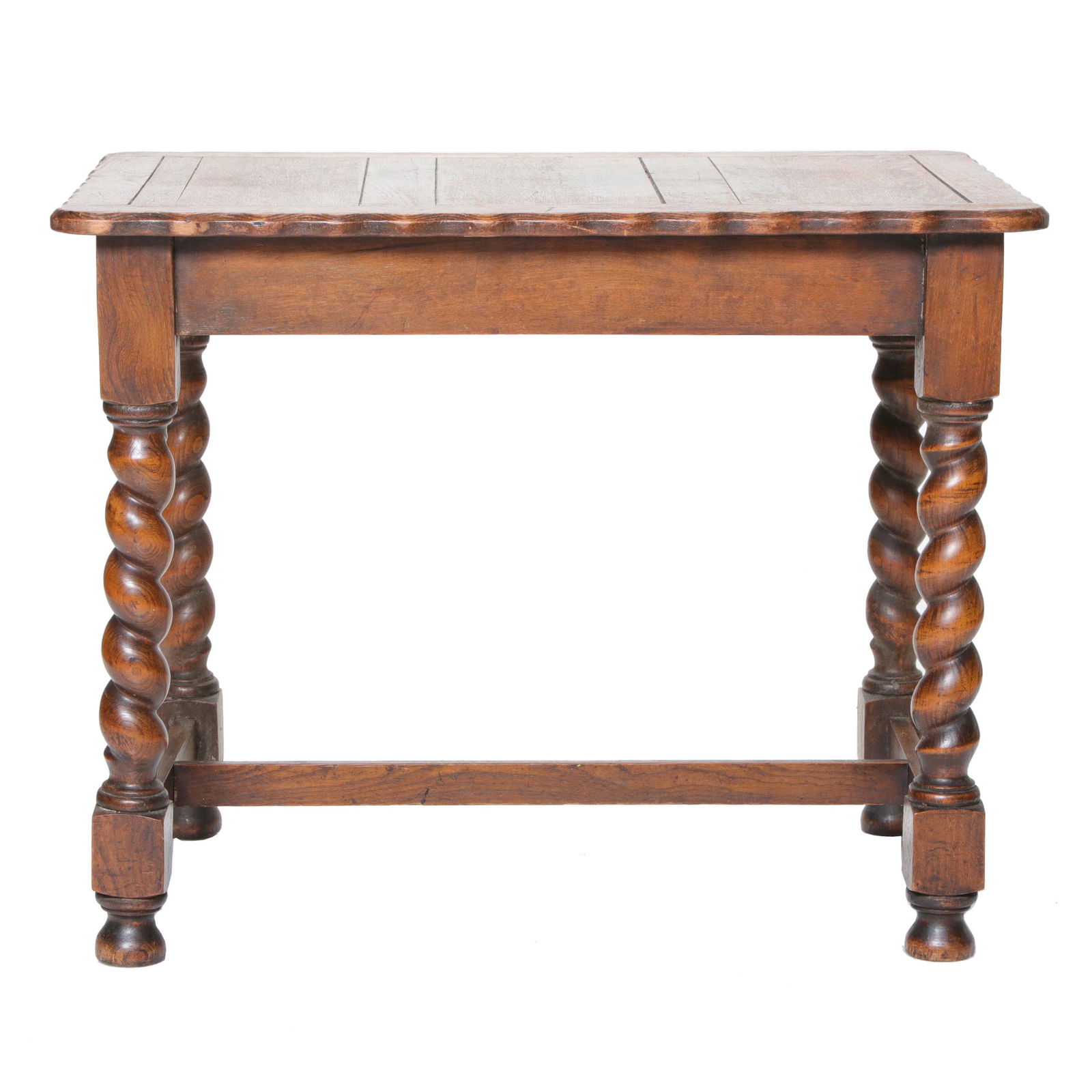 Antique Jacobean Oak Work Table with Scalloped Top (1 of 4)