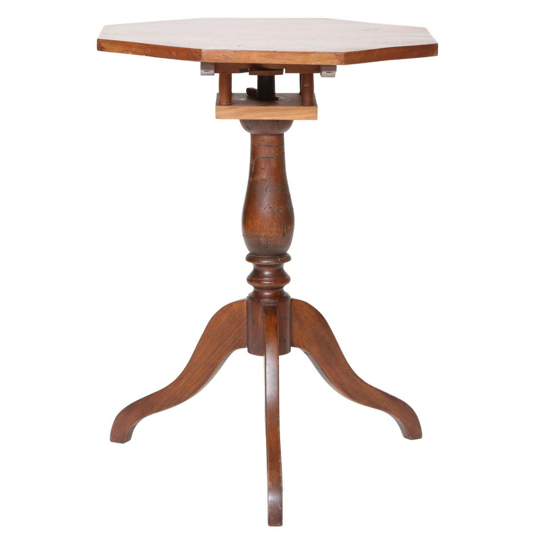 Antique American Cherry Tip Table with Octagonal Top (1 of 5)