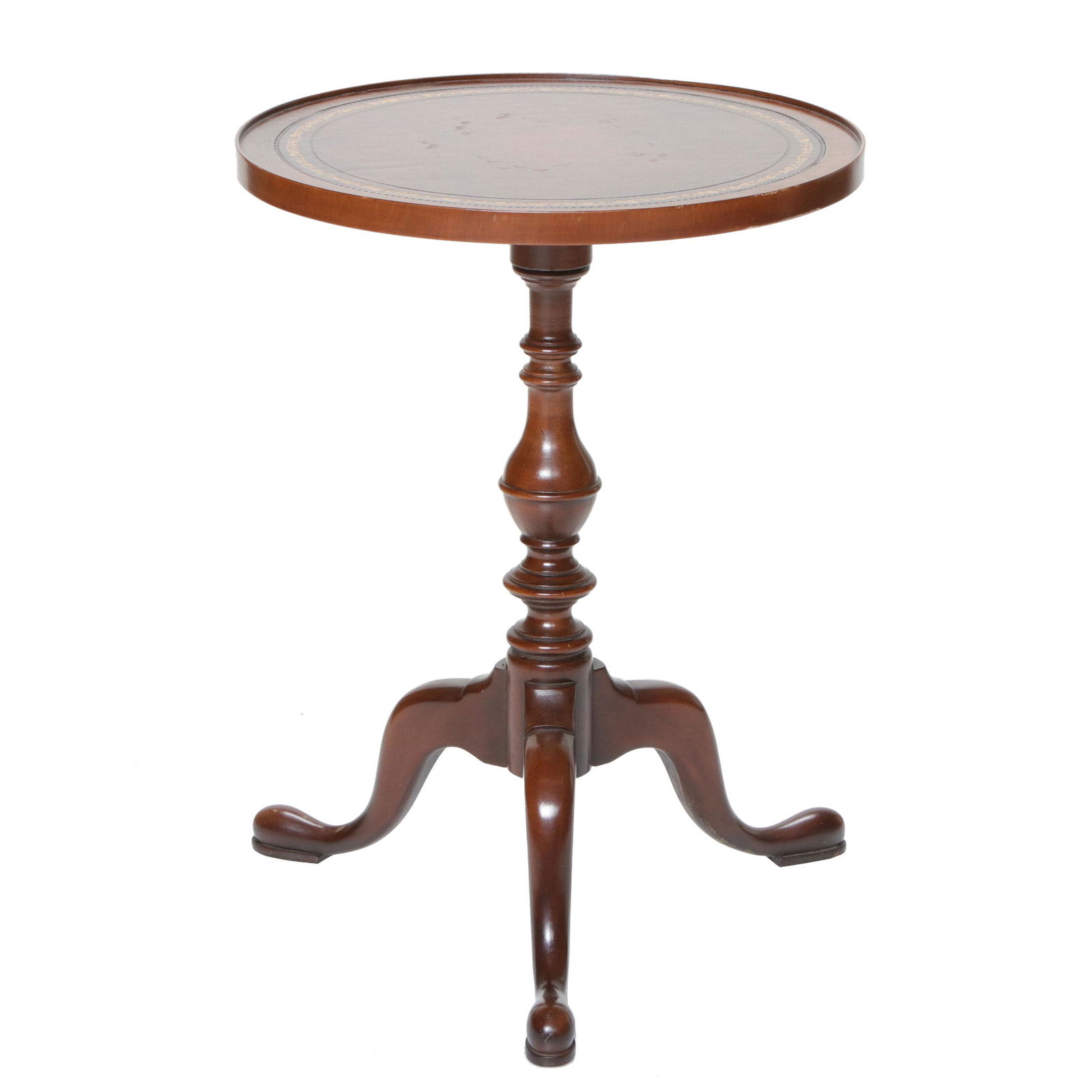 Petite Mahogany Candle Stand with Circular Top (1 of 3)
