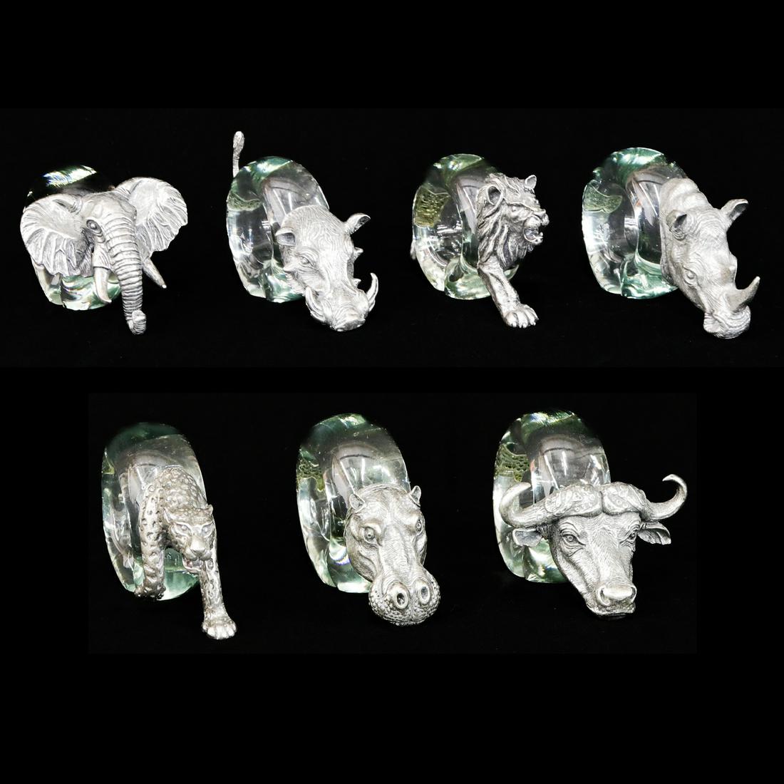 Glass and Pewter Napkin Holders, Seven Pieces (1 of 5)