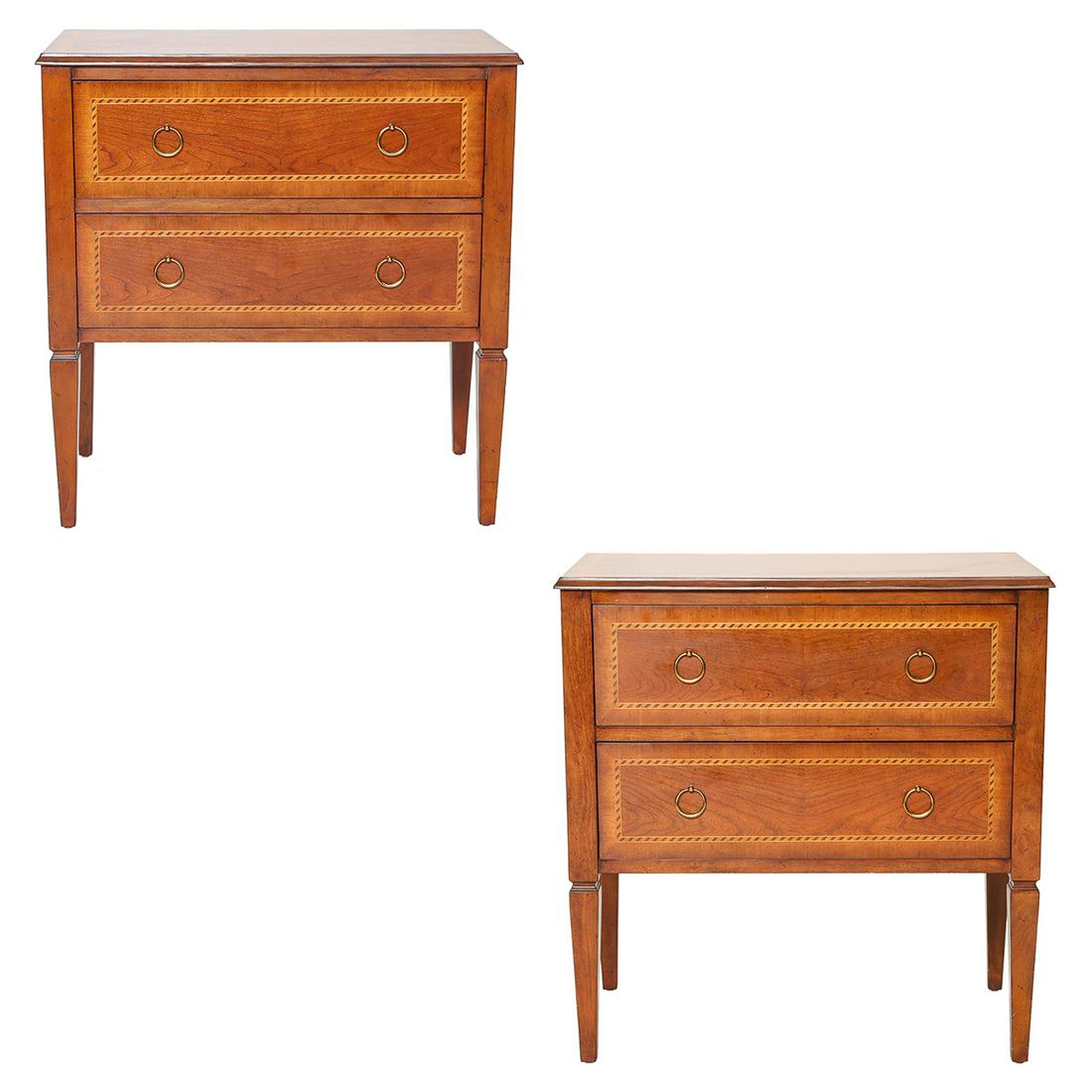 Modern History Mahogany Bedside Chests, Pair (1 of 9)