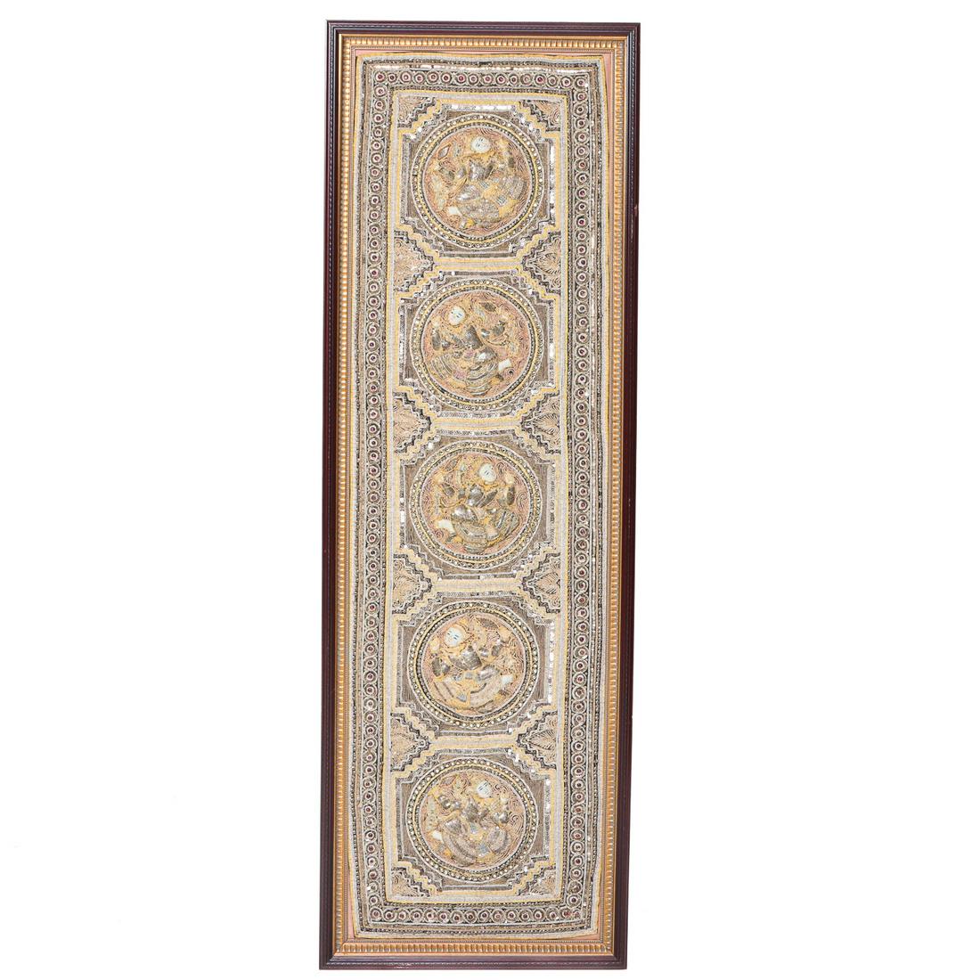 Oriental Framed Panel, Made of Woven Fabric (1 of 4)