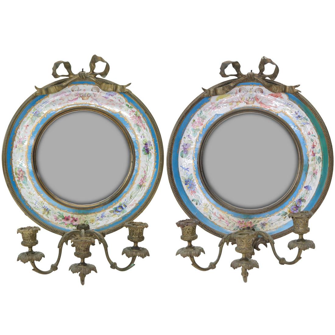 19th C. Serves Style Porcelain Sconces (1 of 6)