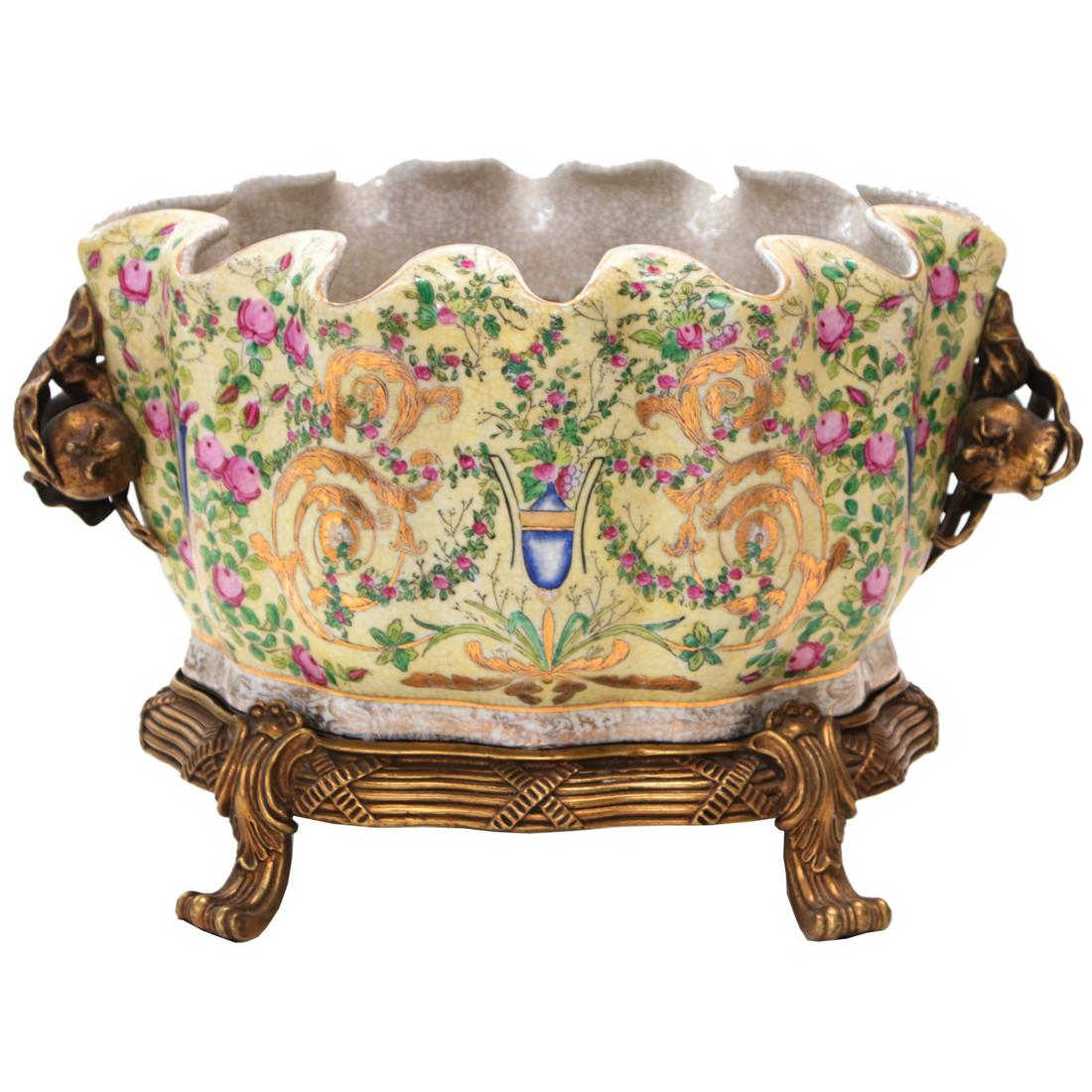 Vintage Oriental Porcelain Planter with Shaped Top (1 of 5)