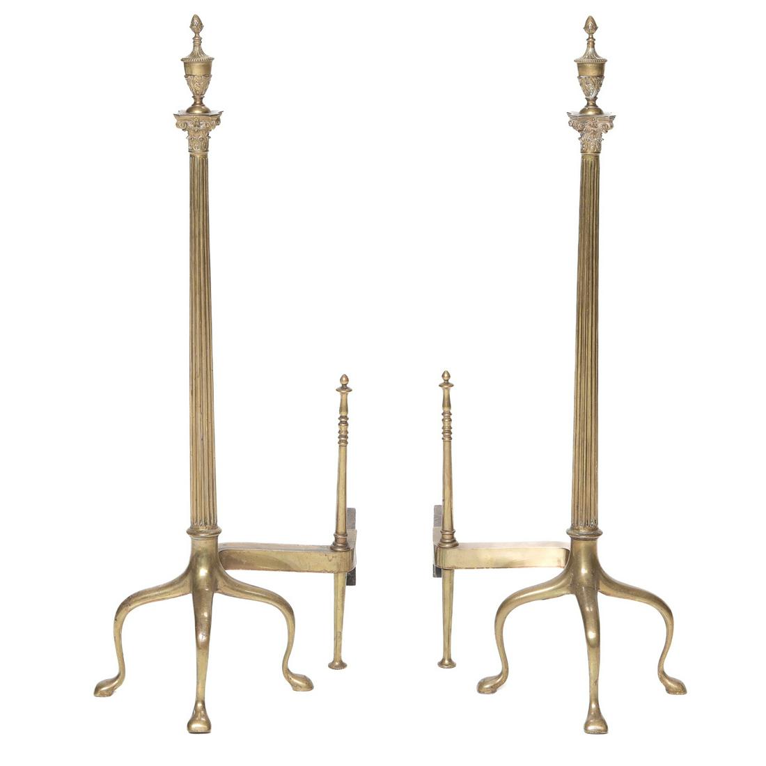 Early 19th C. Brass Andirons (1 of 3)