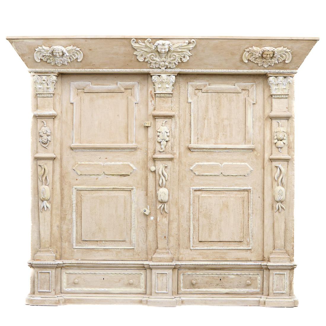 Antique Austrian Painted Armoire from a Church Dec 03, 2022