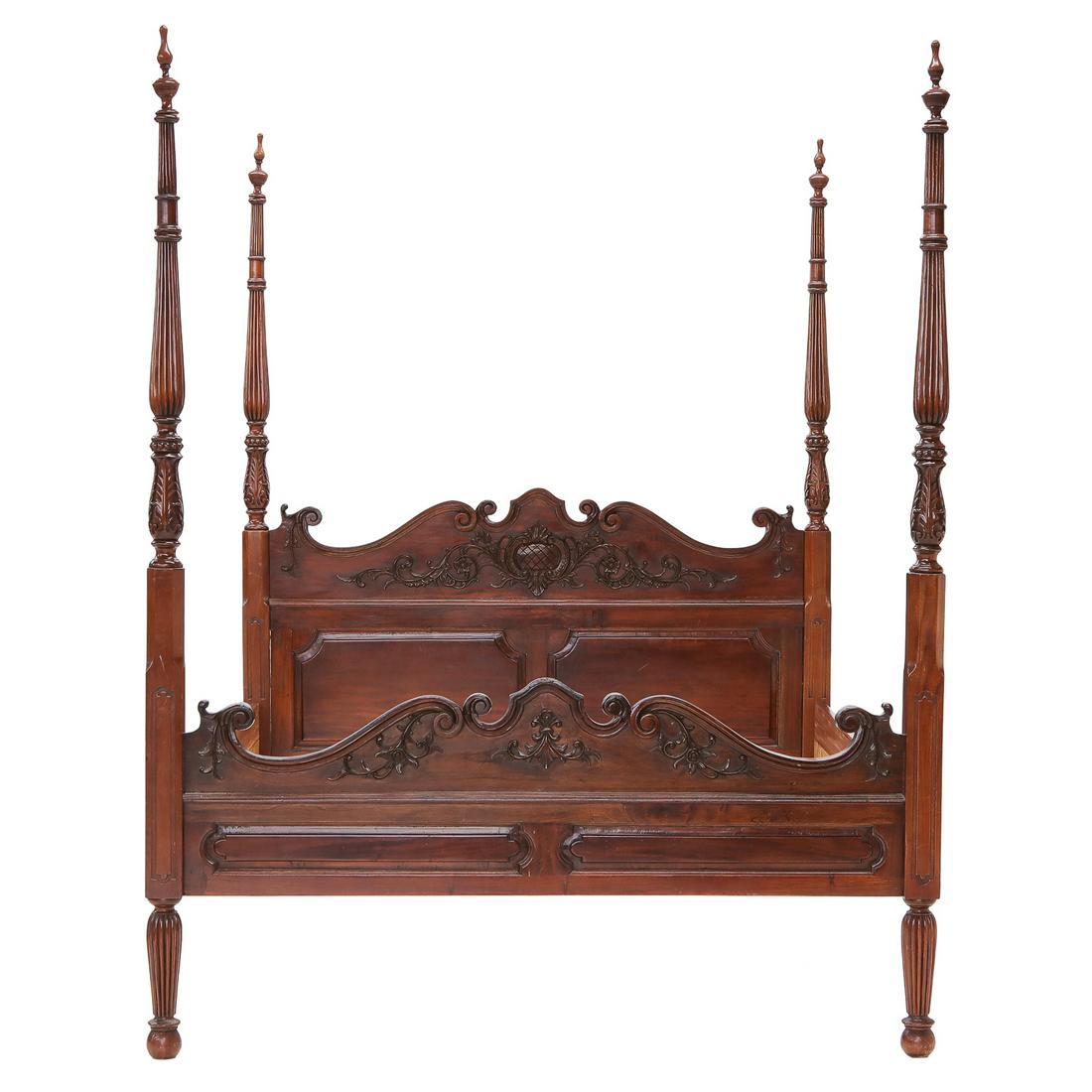Mahogany Four Poster Queen Size Bed (1 of 5)