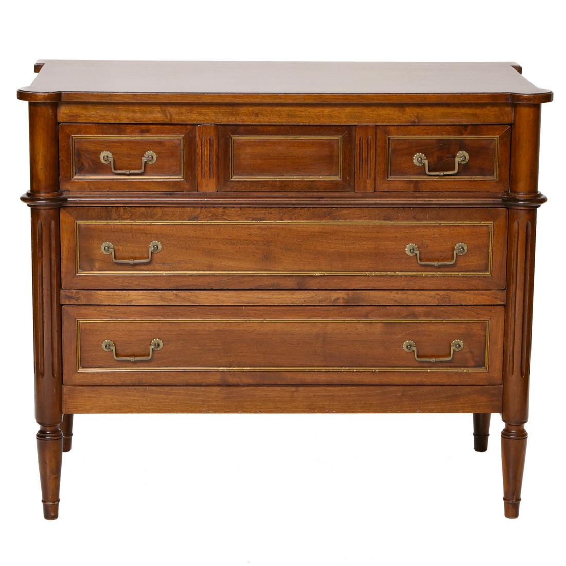 Vintage French Style Mahogany Chest with Shaped Top (1 of 5)