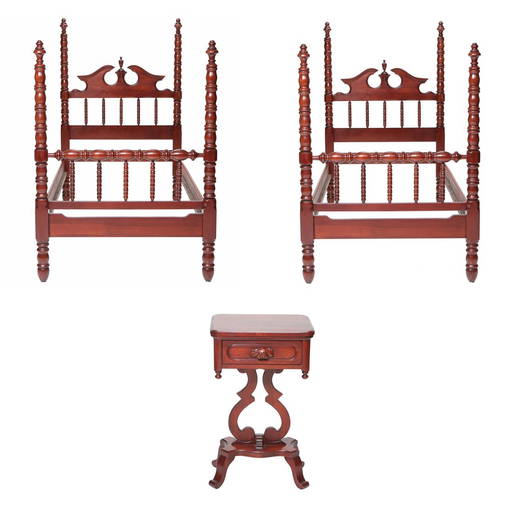 Davis Co. Vintage Lillian Russell Cherry Wood Bed Set Dec 03