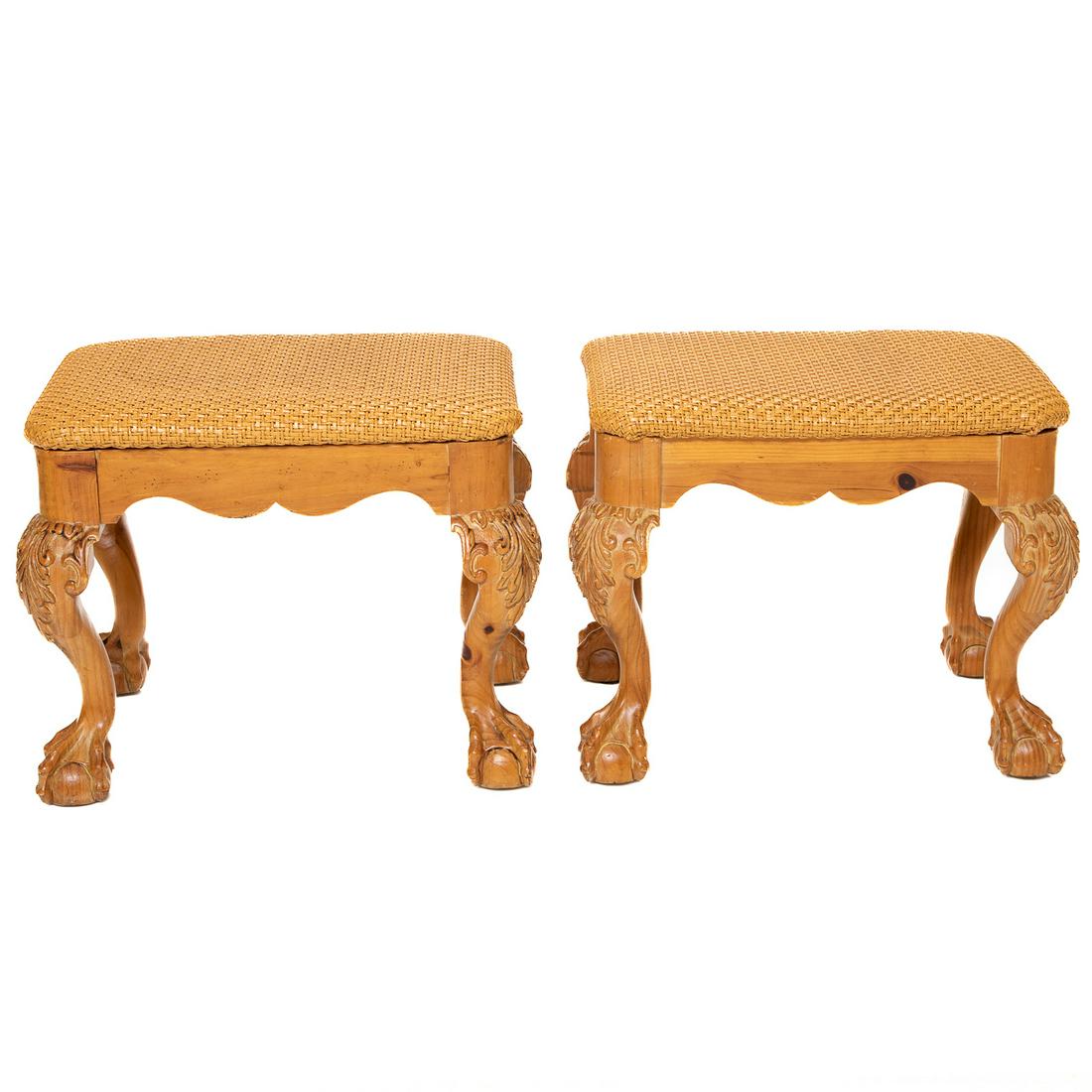 Young Winkle Company Pine Foot Stools, Pair, (1 of 7)