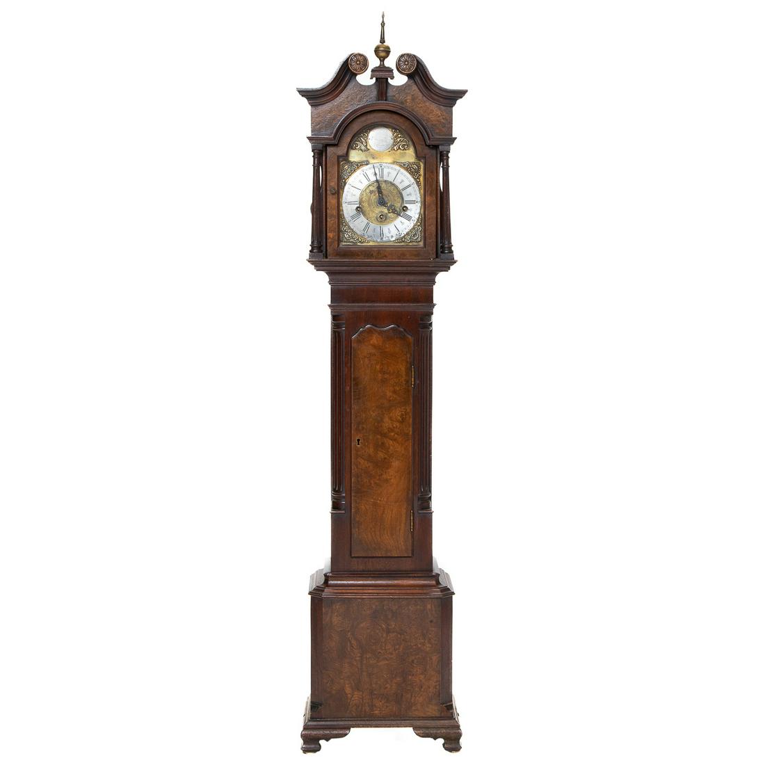 John Thompson (20th C., London) Walnut and Burl Walnut Grandmother Clock (1 of 10)