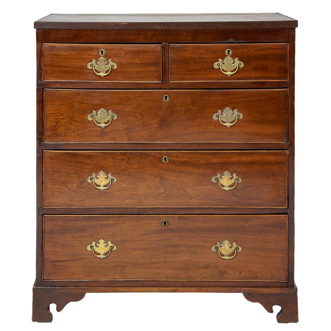 19th C. English Mahogany Straight Front Chest, C. 1860 (1 of 7)