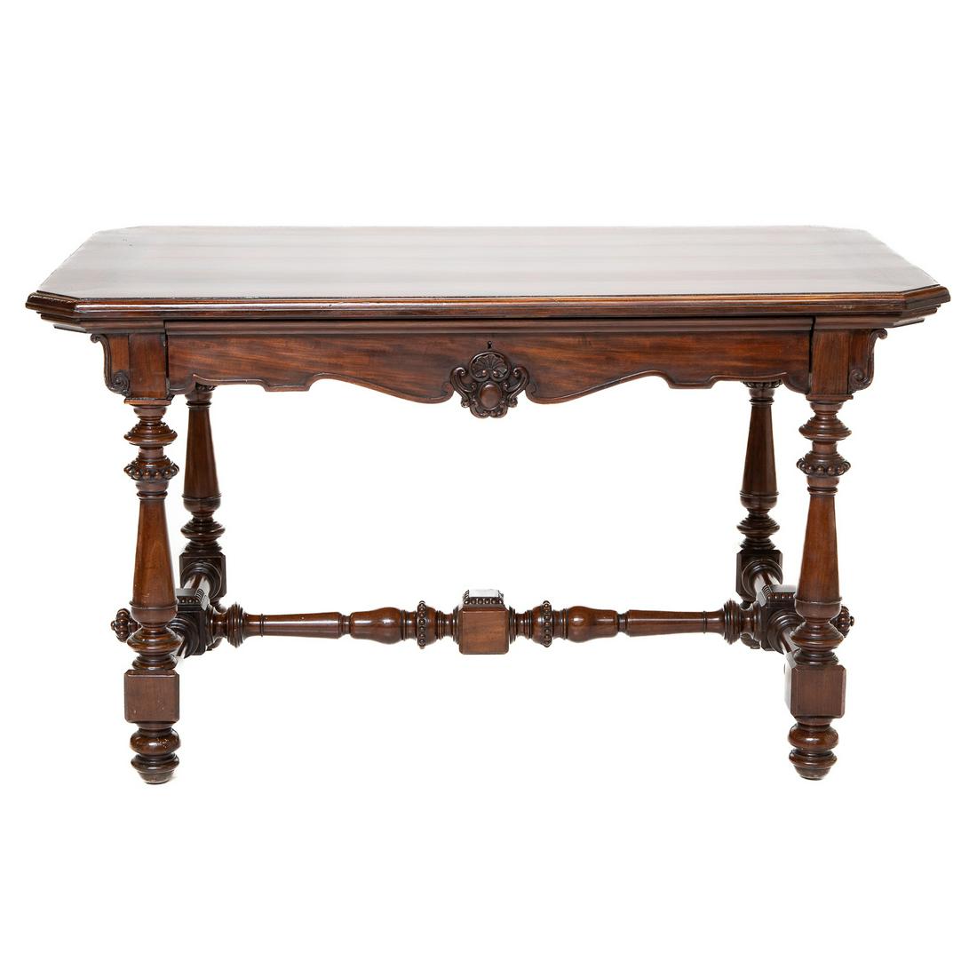 19th C. Mahogany Portuguese Writing Table with Moulded Top, C. 1880 (1 of 9)