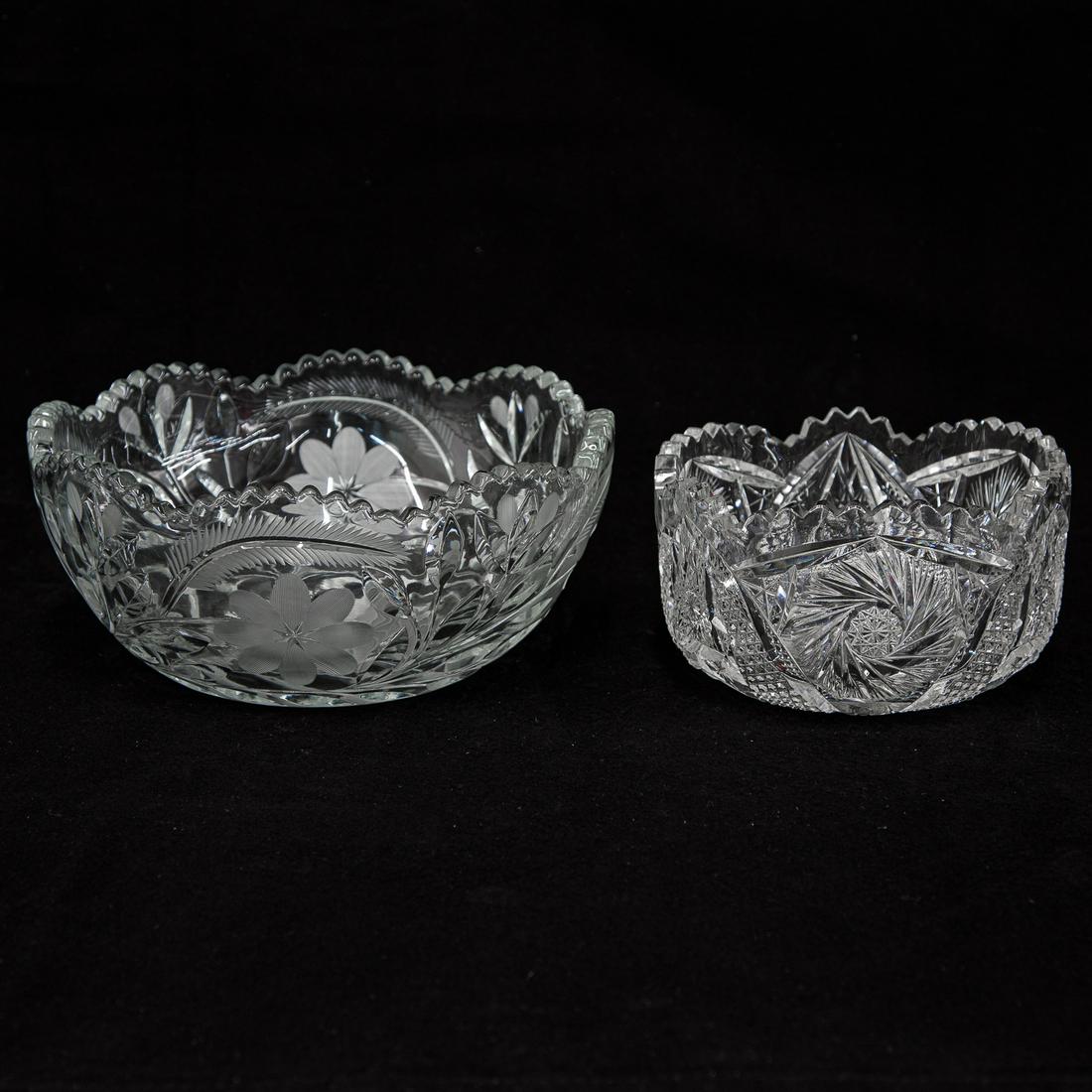 Vintage Cut Glass Bowls, Two Pieces (1 of 5)