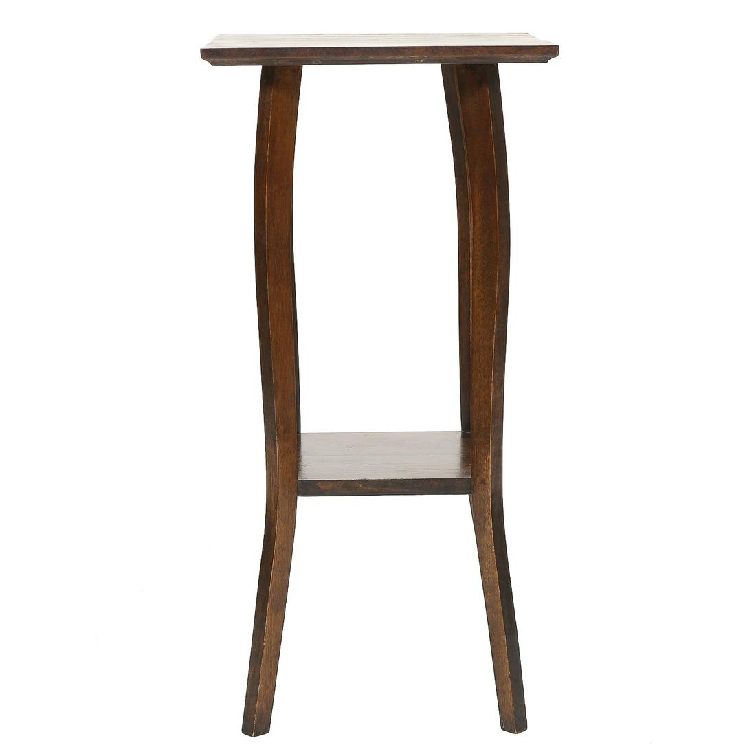 Hand Crafted Poplar Two Tiered Plant Stand, Square with Lower Shelf (1 of 3)