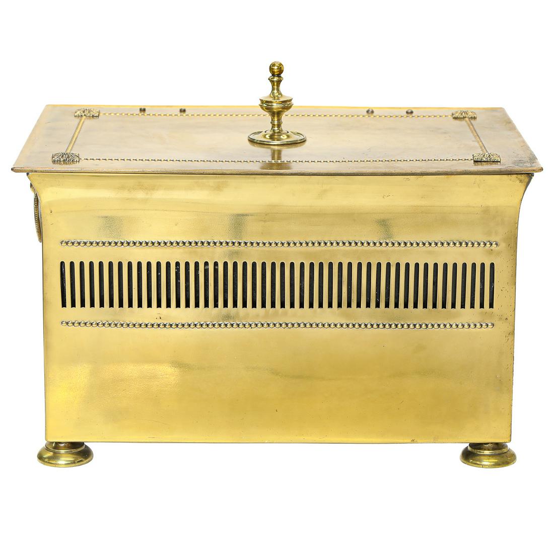 Antique Brass Coal Hod with Fitted Metal Liner, C. 1900-1910 (1 of 7)