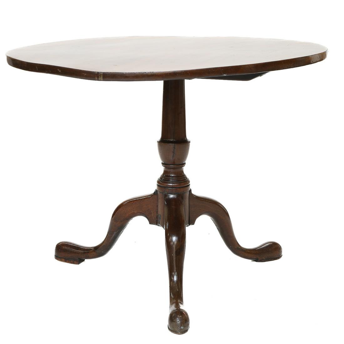 19th C. Iii Style Mahogany Round Tip Top Table, C.1800 1890