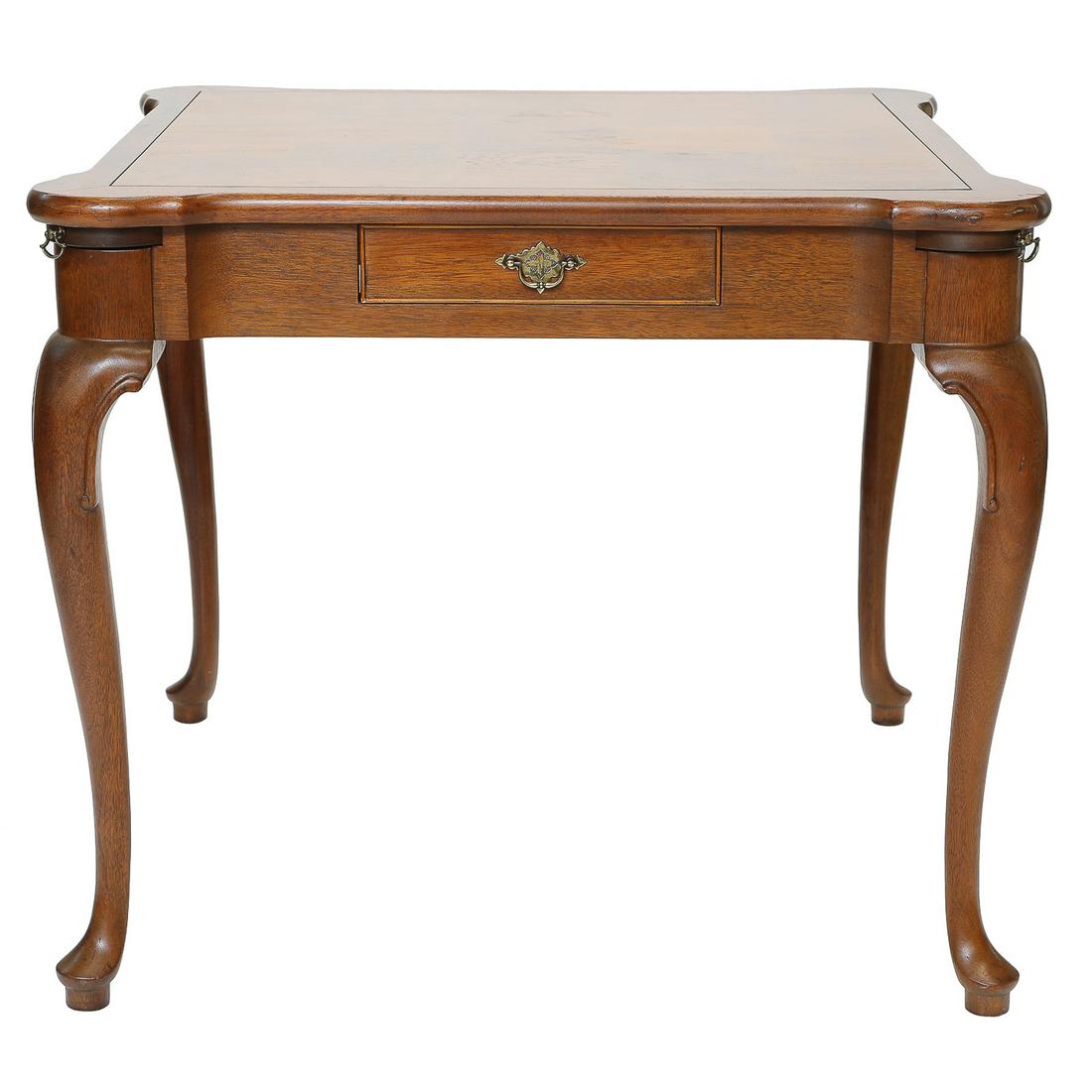 Heckman Furniture Company, Lexington, North Carolina Queen Anne Style Walnut Game Table (1 of 7)