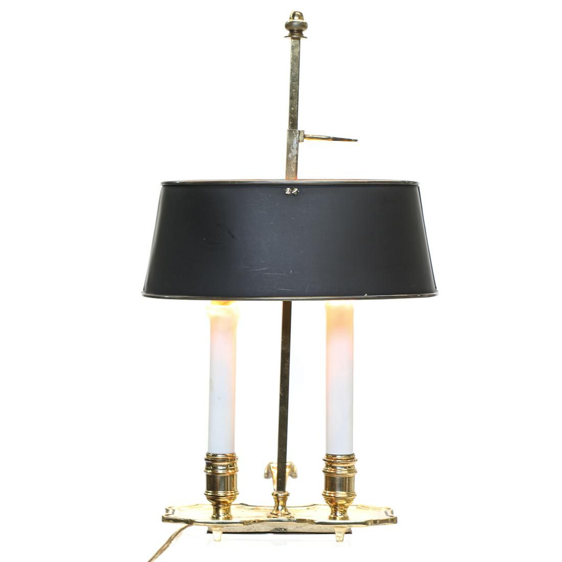 Small Brass Frederick Cooper, Chicago, Bouillotte Bedside Lamp (1 of 9)