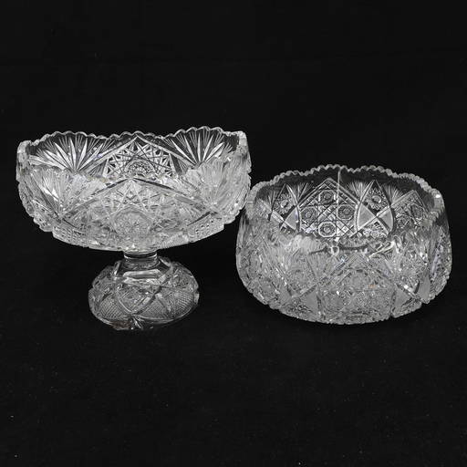 Vintage Collection Of Cut Glass Pieces, Two Total