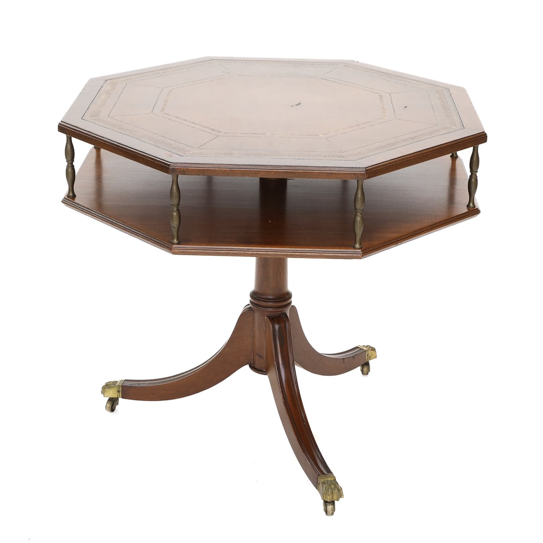 Vintage Octagonal Mahogany Revolving Library Table (1 of 8)