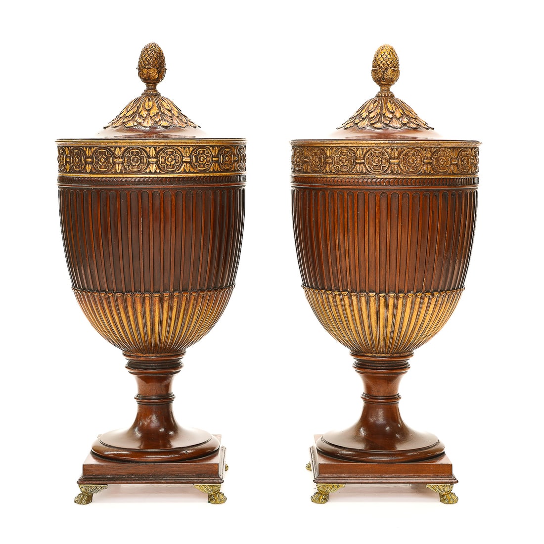 Regency Style Mahogany Champagne Coolers, Pair, with Inserted Metal Liners (1 of 5)