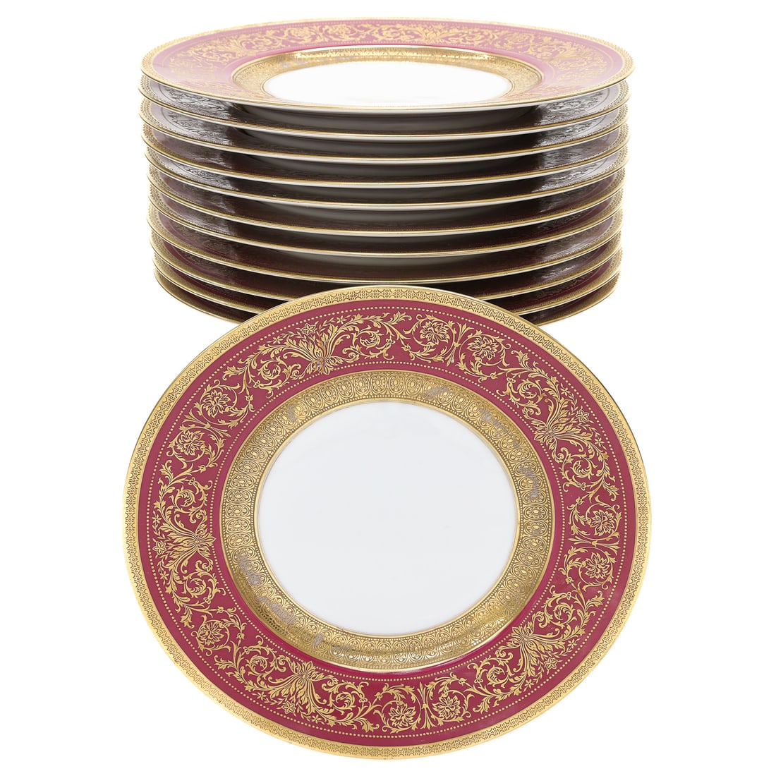 Set of 12 Bavarian Gold Encrusted Dinner Plates (1 of 3)