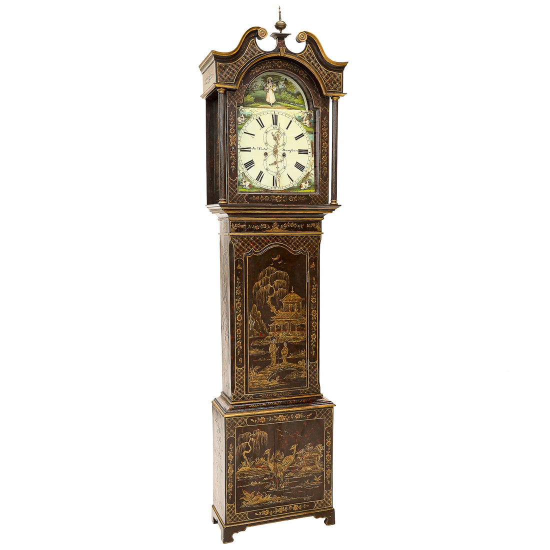 19th C. Hand Painted and Decorated Chinoiserie Lacquered Scottish Grandfather Clock (1 of 16)