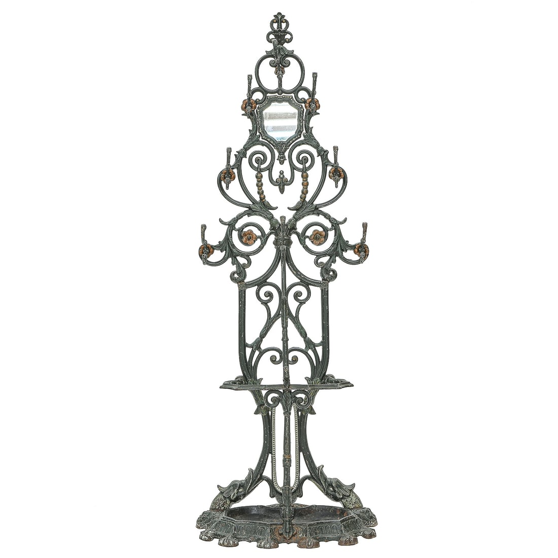 Vintage European Cast Iron Hall Tree, Umbrella Stand, Coat Rack (1 of 11)