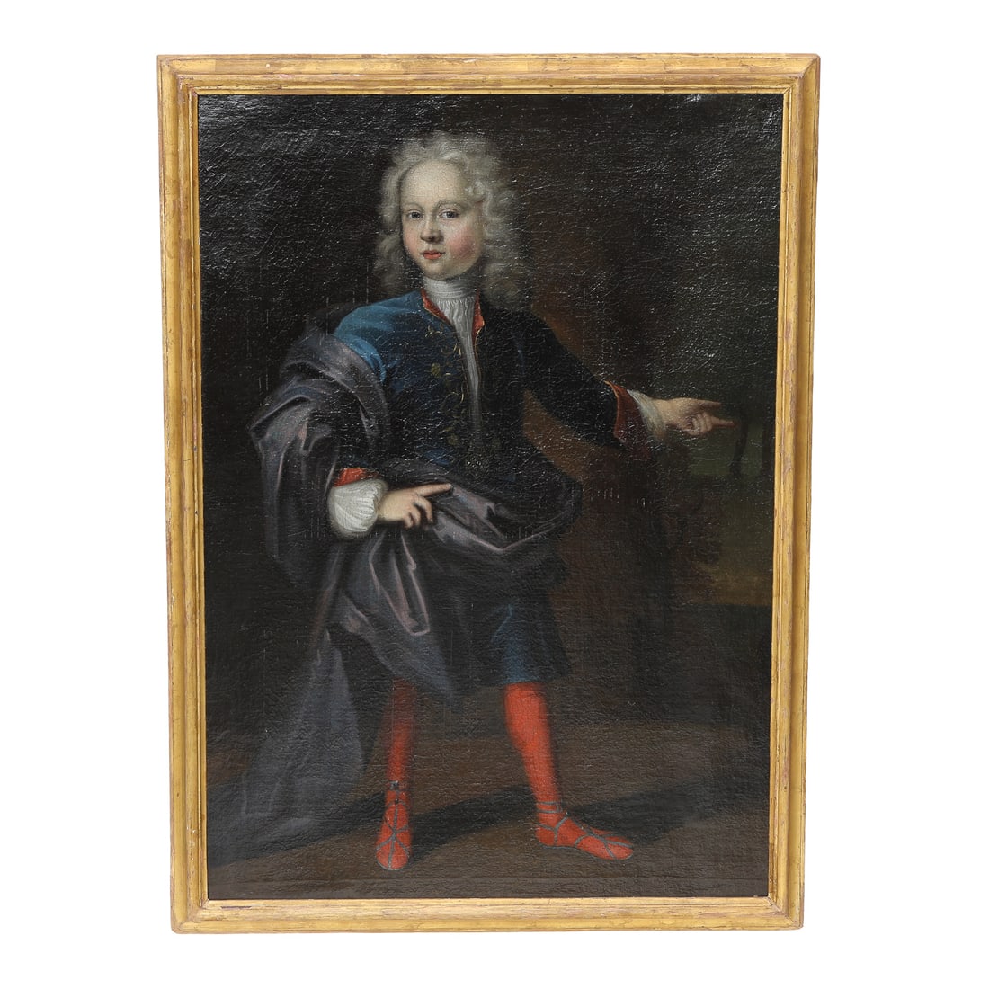 19th C. Full Length Portrait, Oil on Canvas, of a Young Boy (1 of 12)