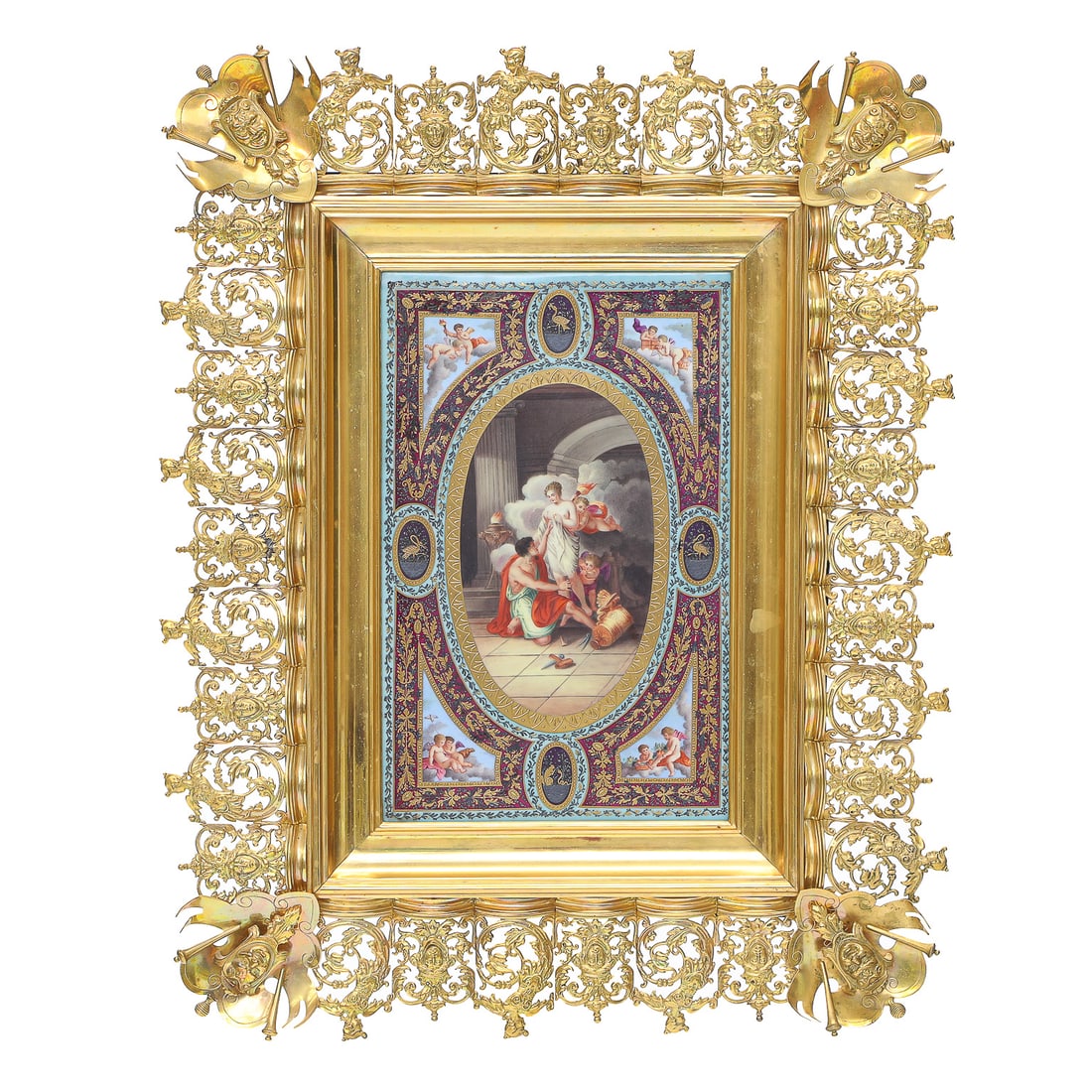 Late 19th C. Royal Vienna Style Hand-Painted Porcelain Plaque (1 of 5)