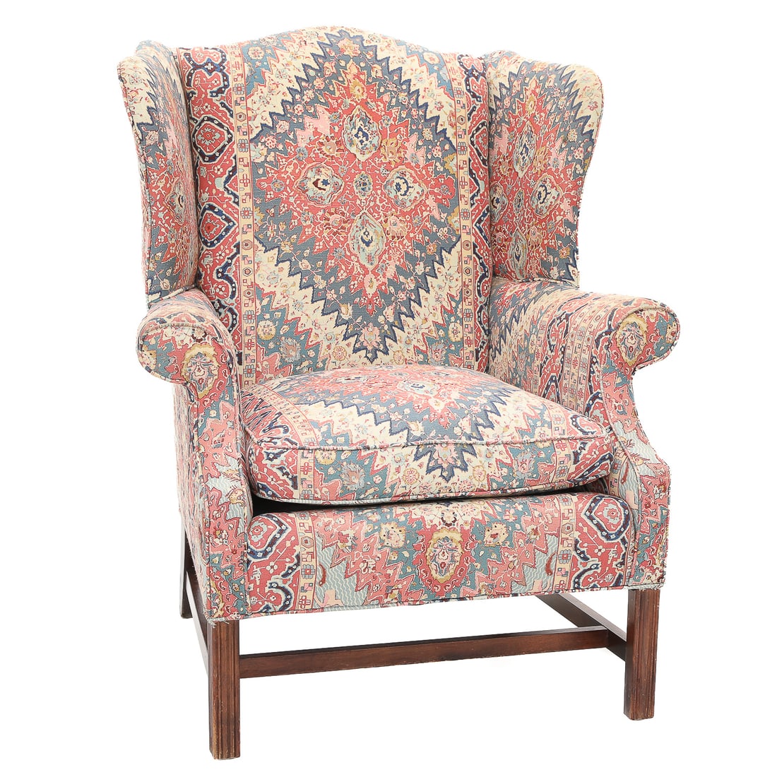 Vintage Chippendale Style Wing Back Arm Chair (1 of 7)