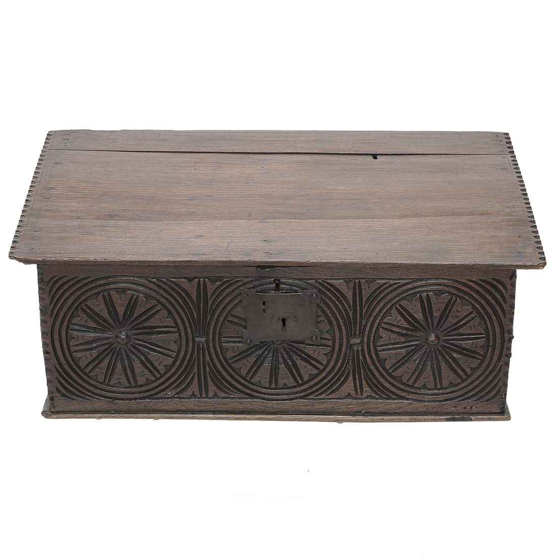 18th C. English Oak Elizabethan Style Slant Lid Storage Box For Documents/Bibles (1 of 7)