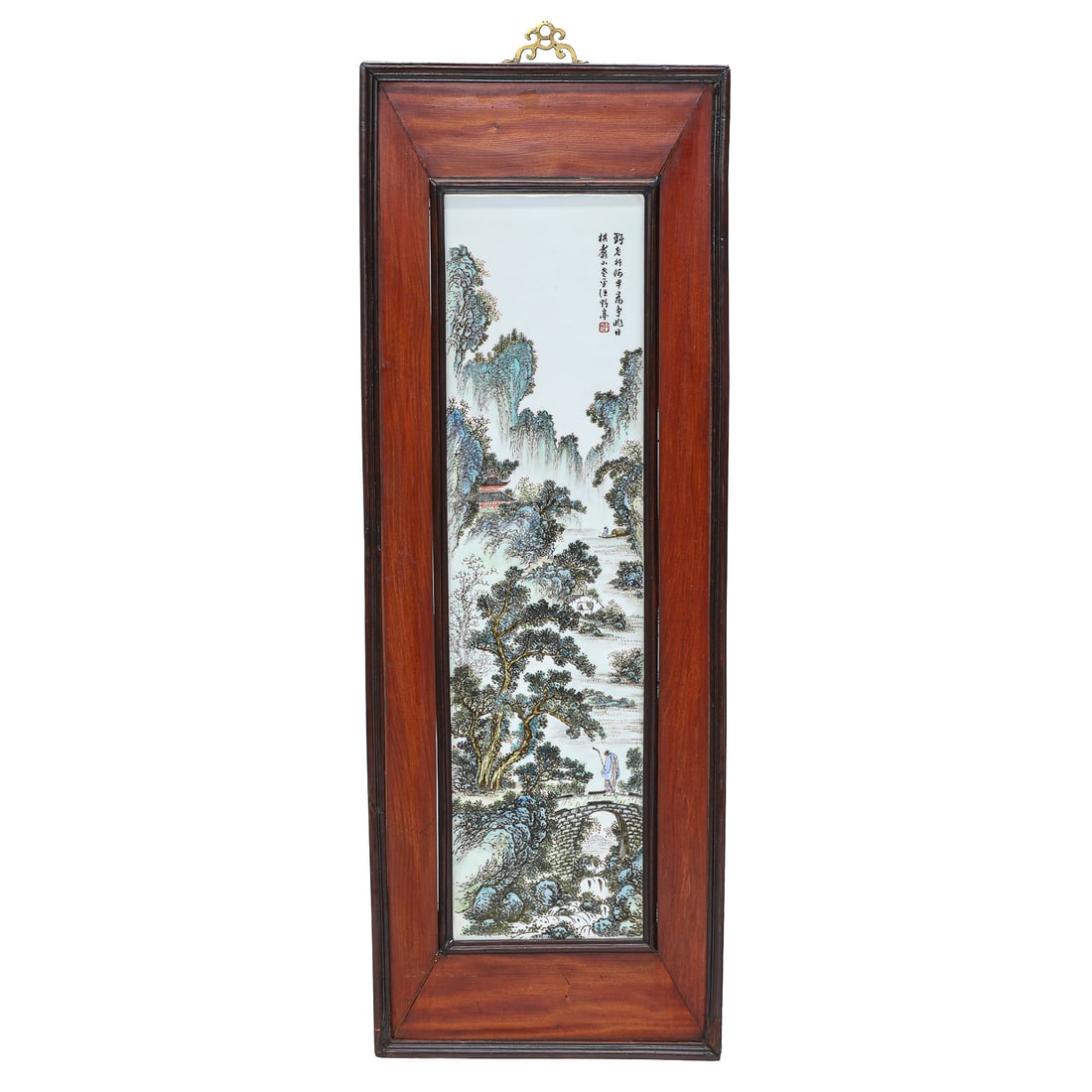 19th C. Framed Chinese Porcelain Hand-Painted Plaque (1 of 7)