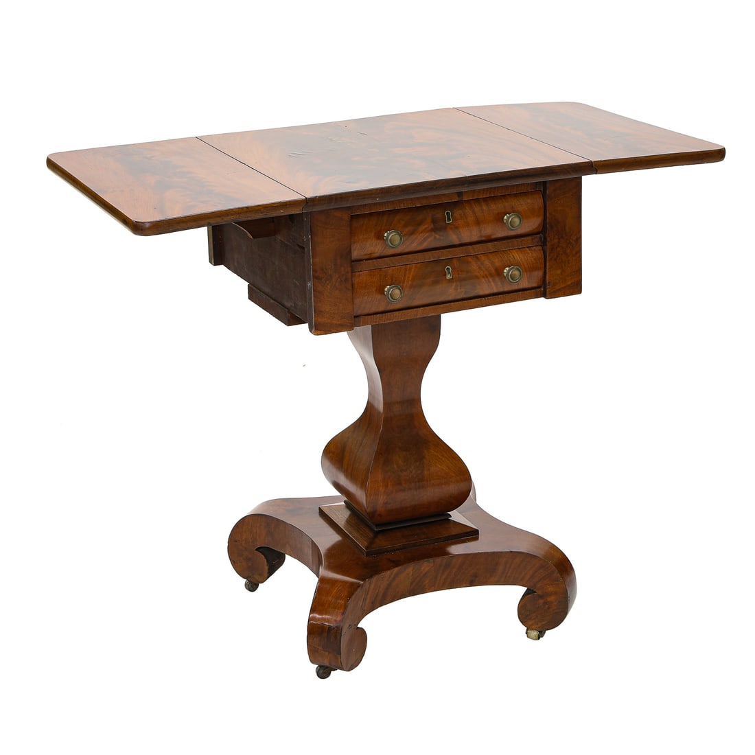19th C. American Empire Style Mahogany Bedside End Table (1 of 10)