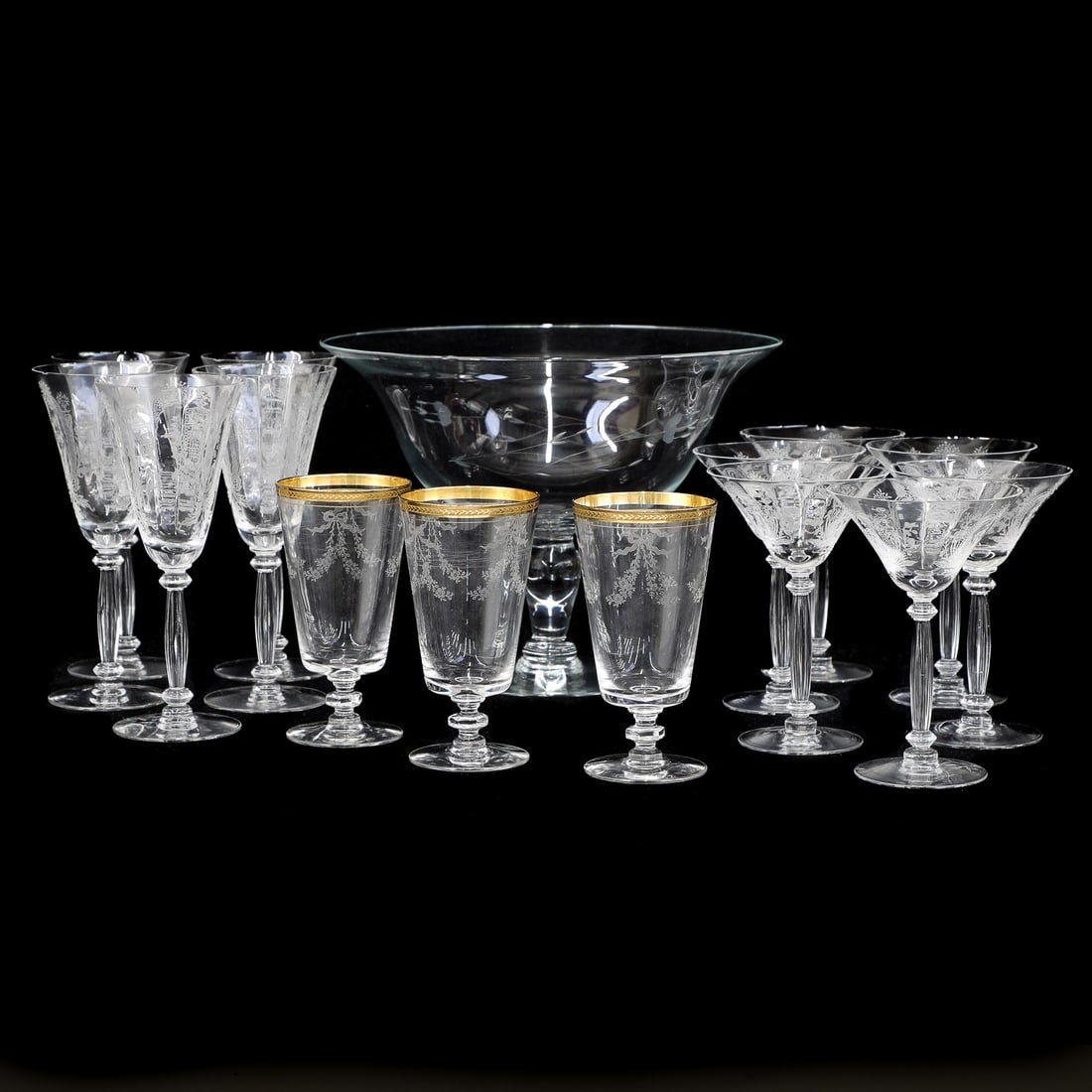 Collection of Assorted Vintage Barware, 15 Total Pieces, Glasses and Compote (1 of 9)