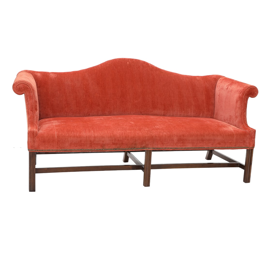Mid 20th C. Chippendale Style Mahogany Camel Back Sofa (1 of 6)
