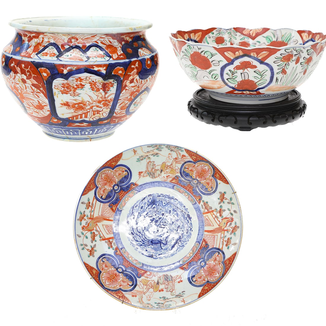 Antique Collection of Imari Porcelain, Three Total Pieces (1 of 16)