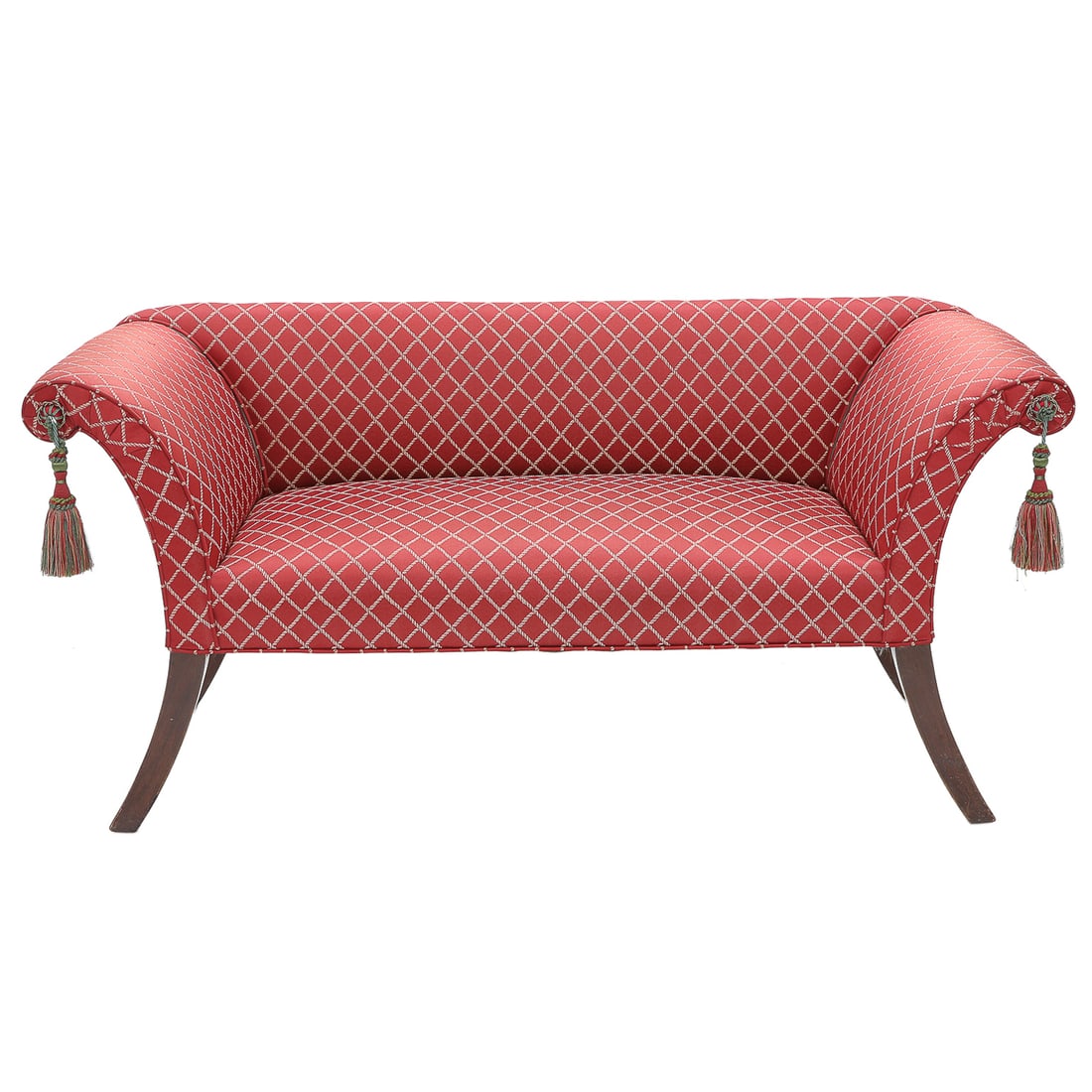 Vintage English Mahogany Settee with Roll Arms (1 of 7)