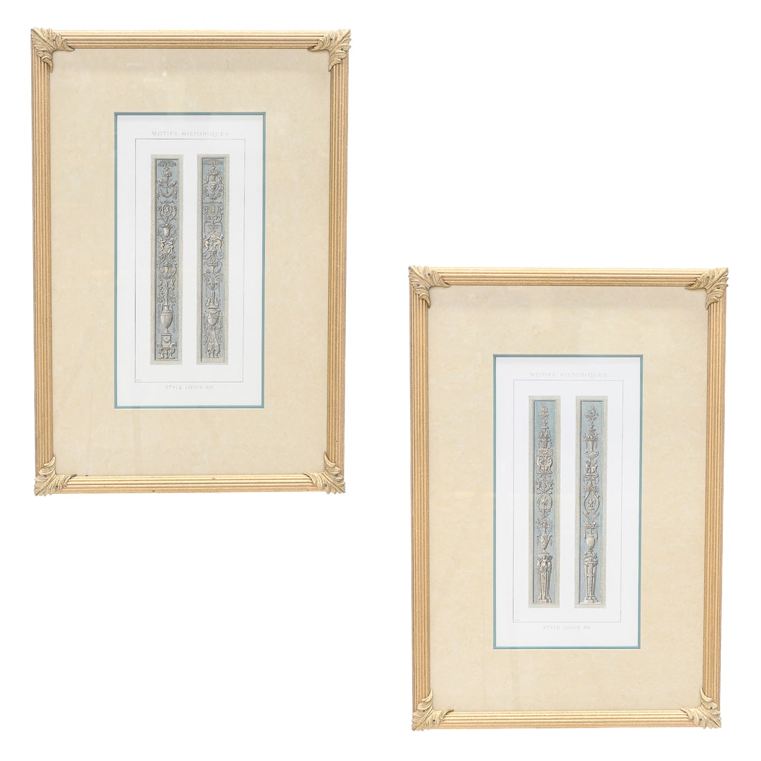 Motifs Historiques, Hand-Colored in Watercolor, Pair of Prints (1 of 13)