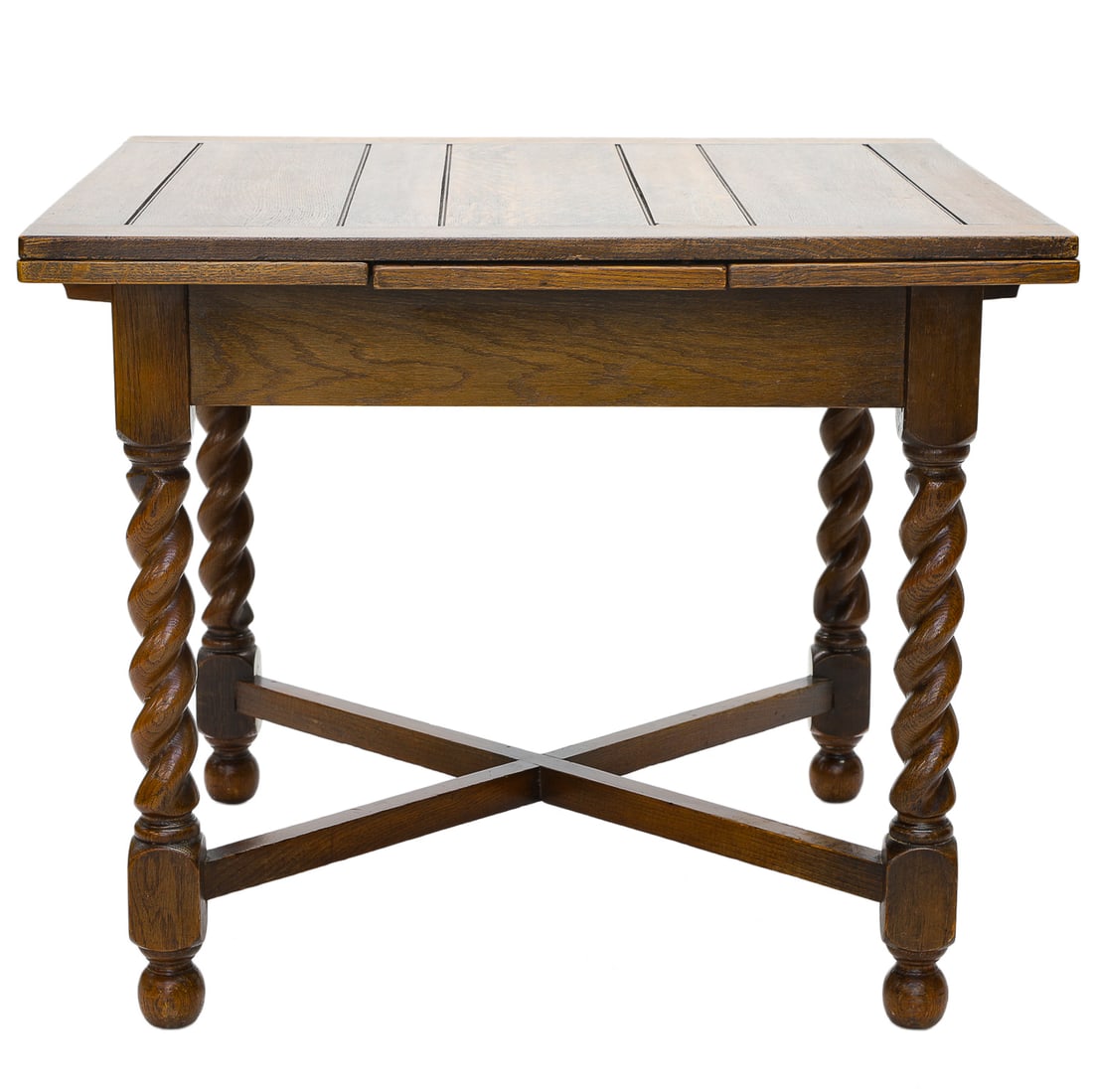 Antique Edwardian Era English Oak Draw-End Table (1 of 10)