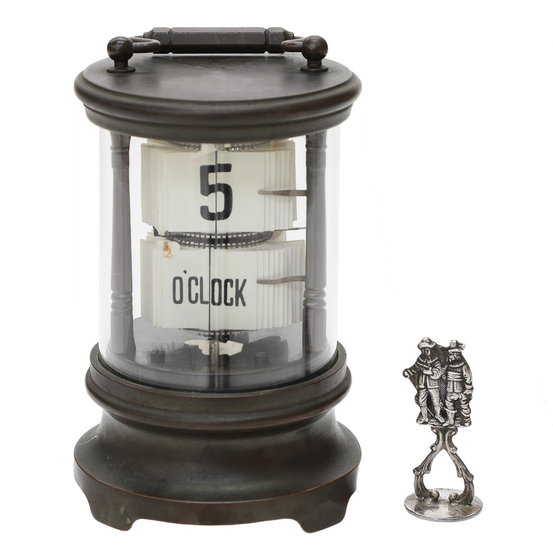 Rare Early 20th C. Junghans Movement Plato Clock and Dutch Silver Plated Figure of Pilgrims, Two (1 of 10)