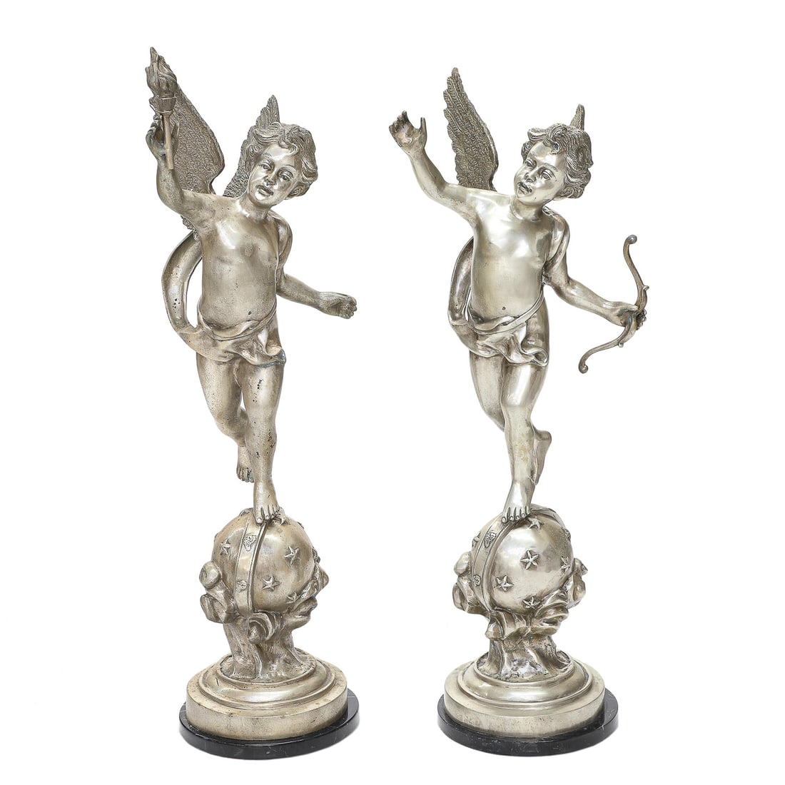 Vintage Polychrome Finished Cherub Statues, Pair (1 of 9)