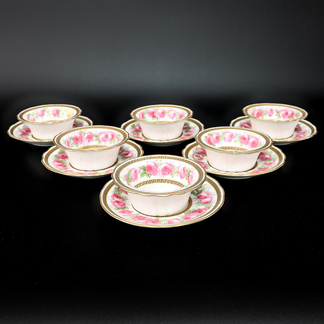 Vintage Limoges France Ramekin Set, 12 Pieces, Having Six Ramekins and Six Underplates (1 of 10)