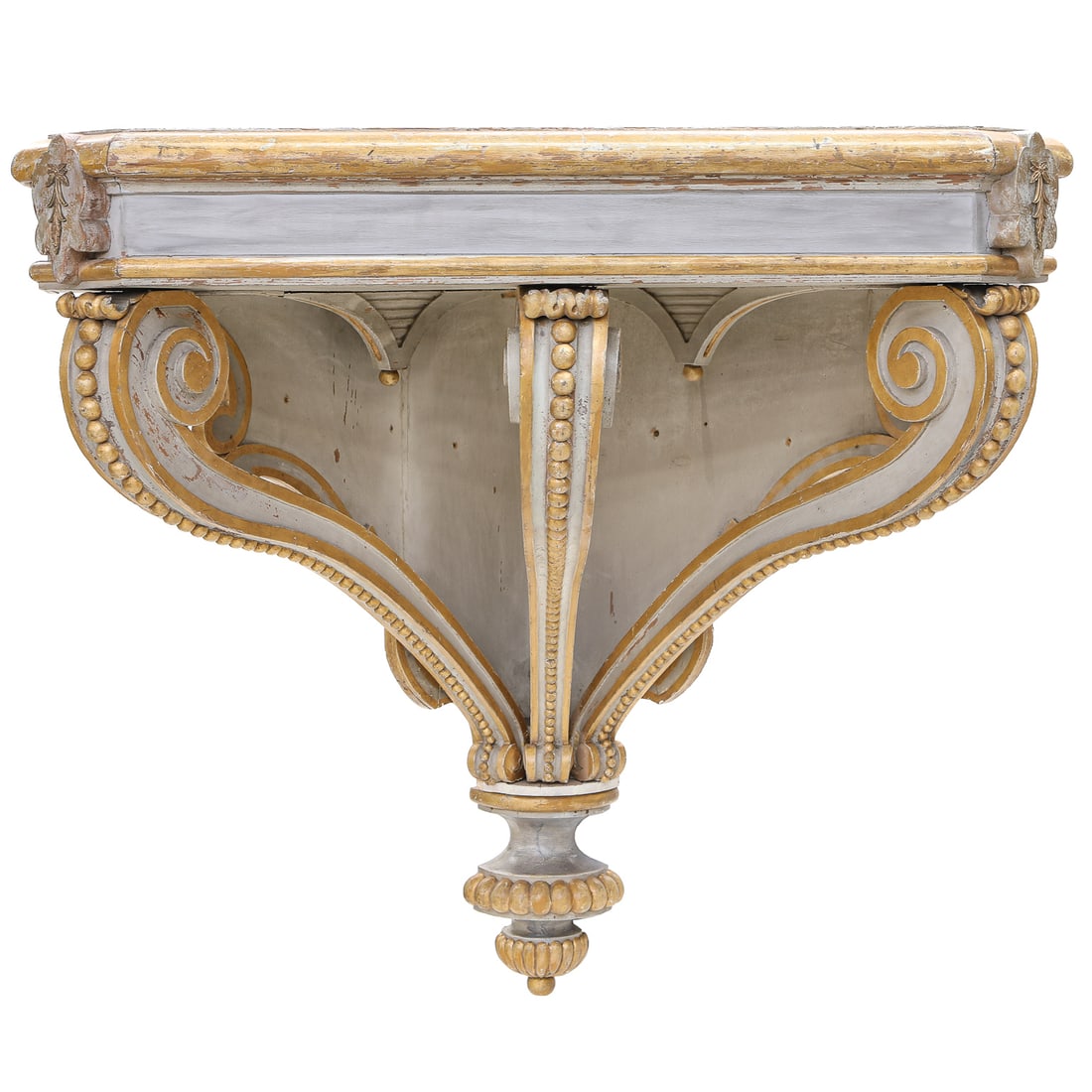 Late 19th C. Large Carved Italian Painted Wood Hanging Wall Bracket (1 of 10)